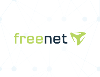 Freenet Green and Black Logo, Mobilise Blue Nodes Background