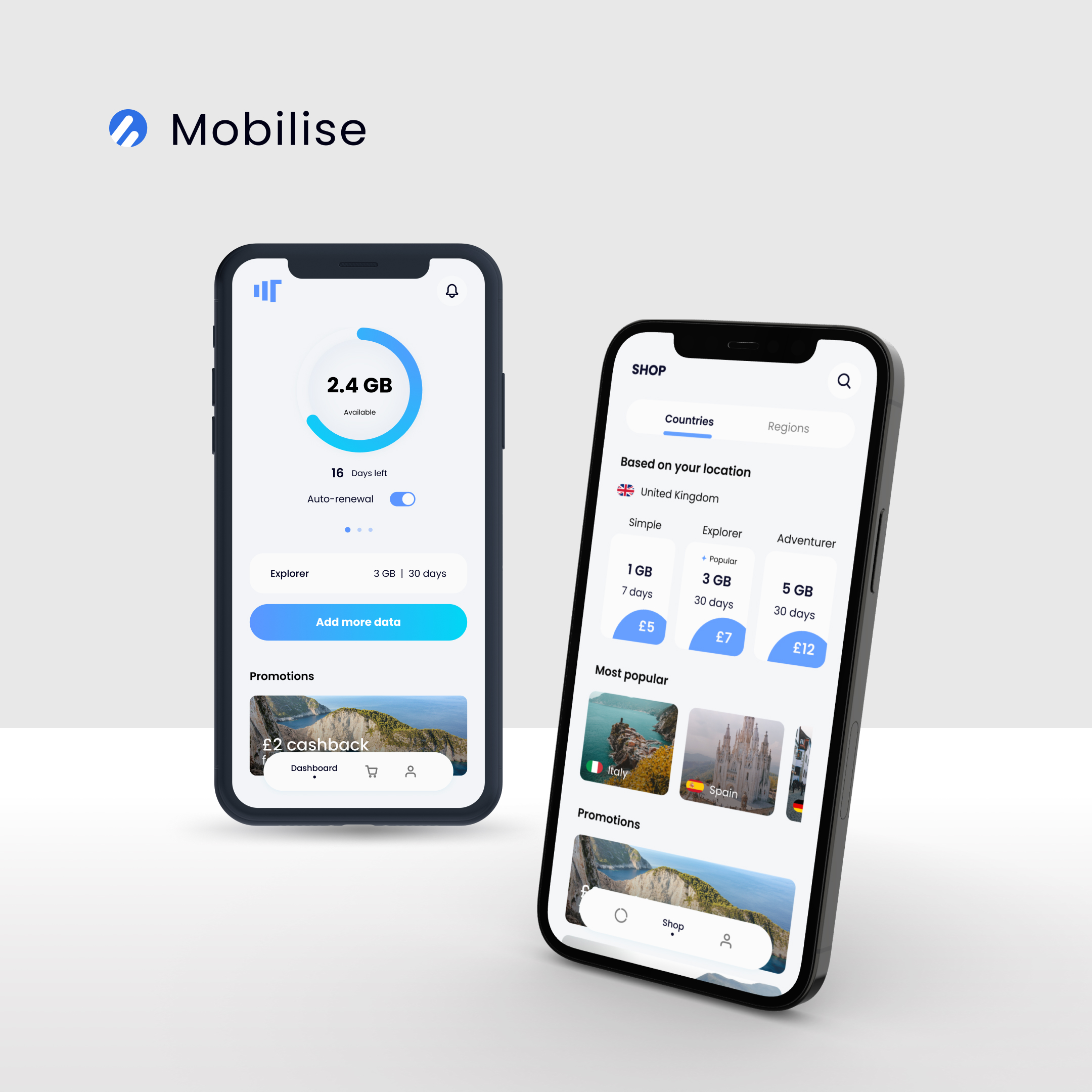 Phone screen mockups showing Trill Mobile bundles Phone screen mockups showing Trill Mobile bundles