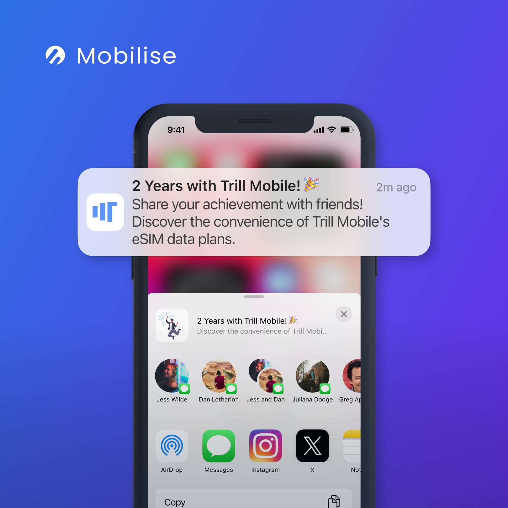 Share Achievement - push notification Share Achievement - push notification