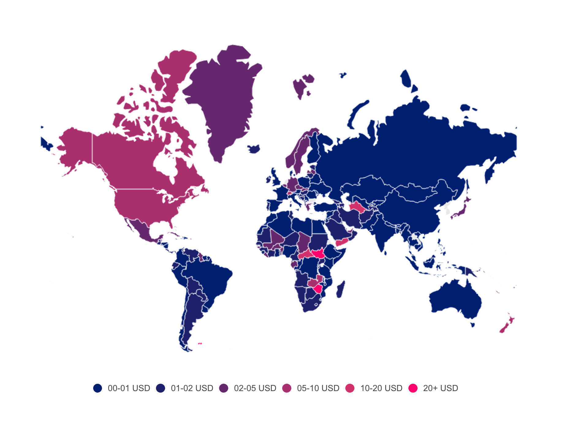 Cost of Mobile Data World Map