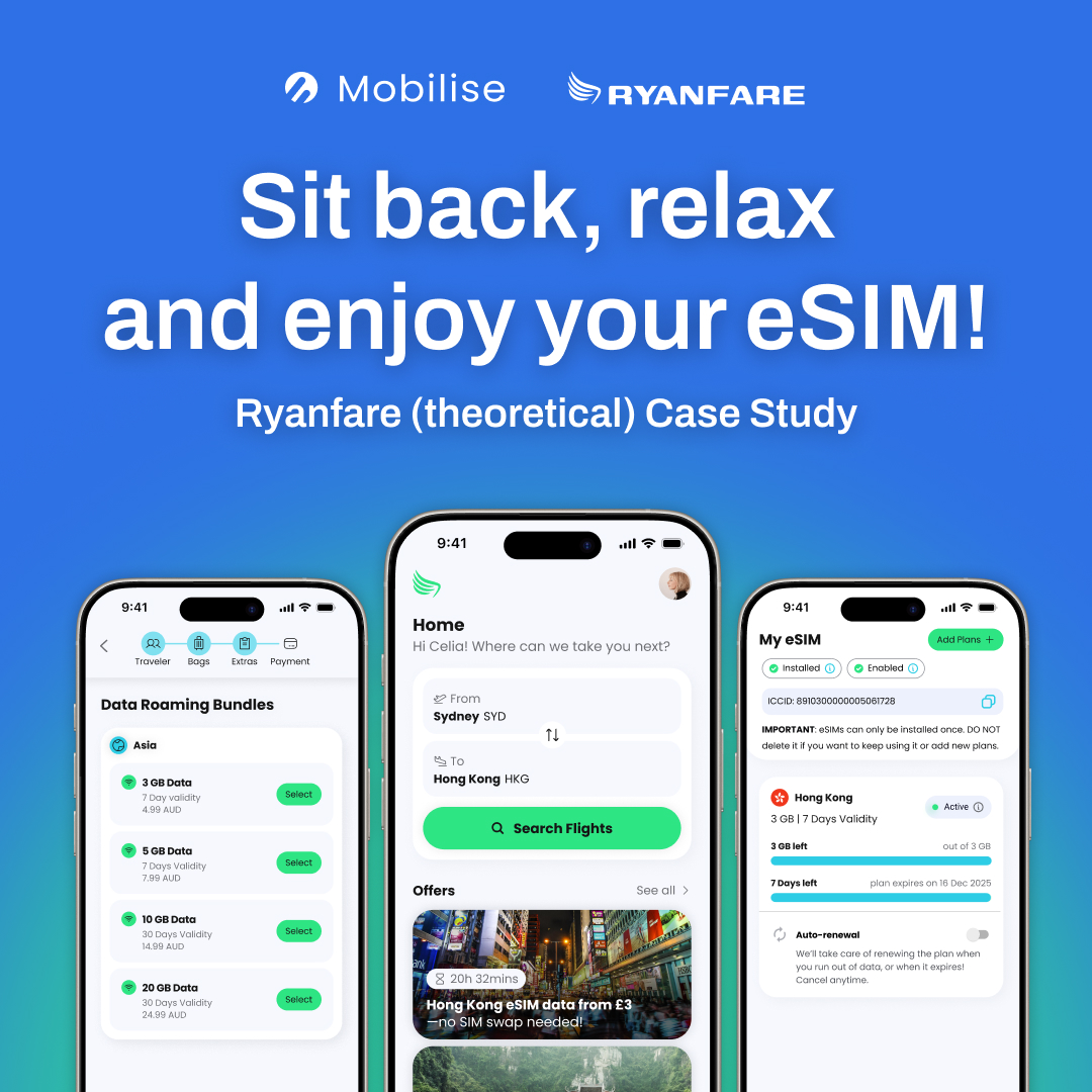 Sit back, relax and enjoy your eSIM! Ryanfare (theoretical) Case Study