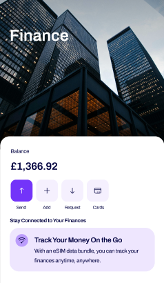 example dashboard from personal account on fintech app